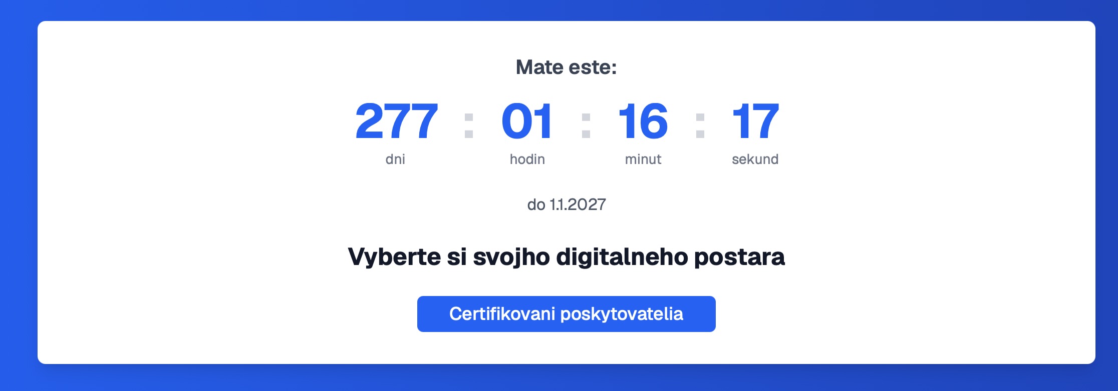 Kliknite na „Certifikovaní poskytovatelia“