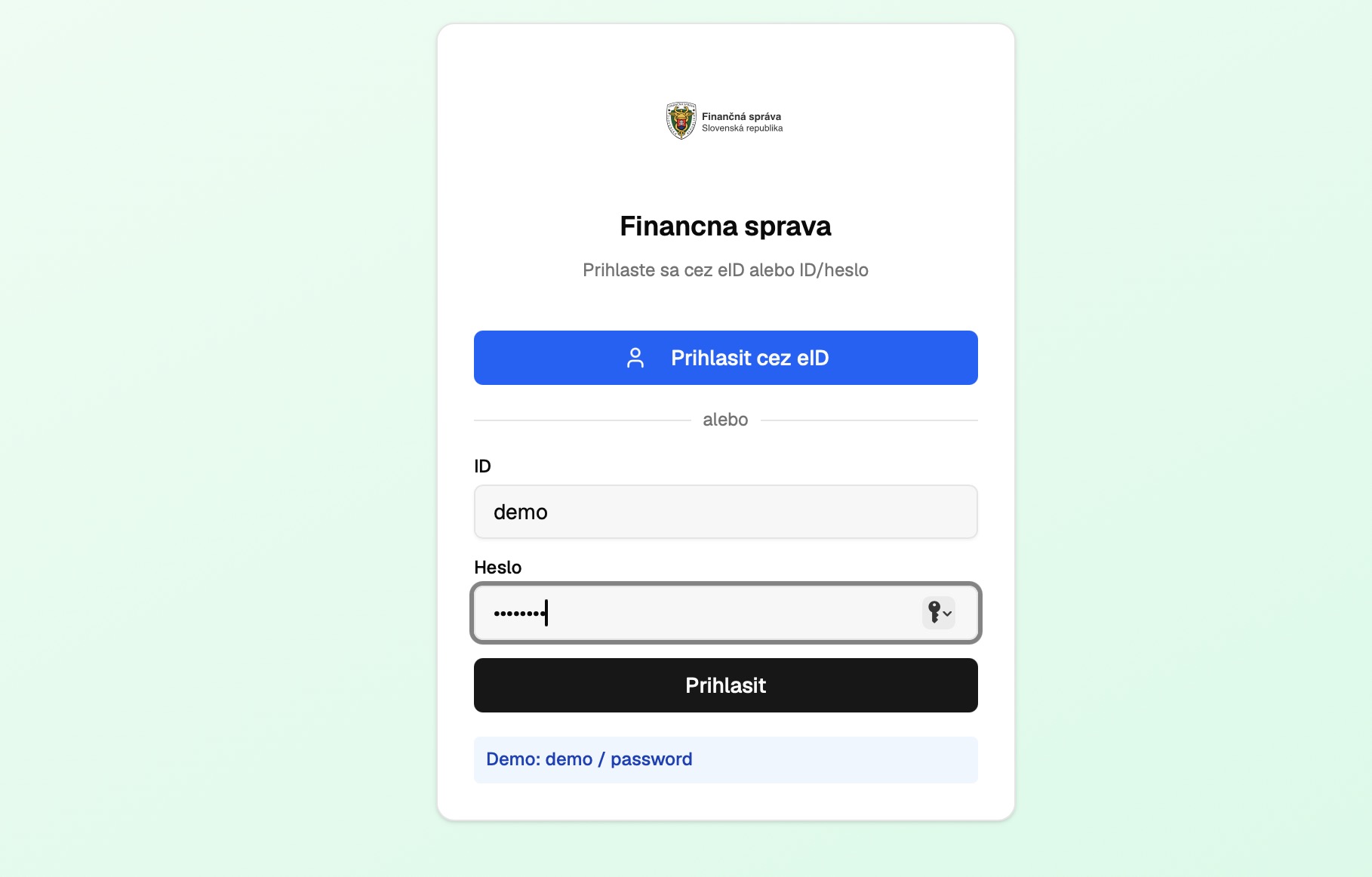 Prihláste sa na Finančnú správu